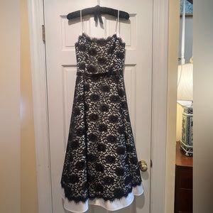 ABS Allen Schwartz Satin and Lace Prom/Party/Christmas Dress